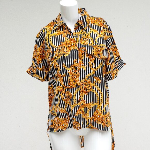 Walter Bakershort sleeve button front shirt with collar Size S - Picture 1 of 12